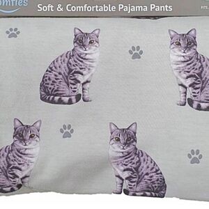 Unisex Silver Tabby Print Pajama Pants